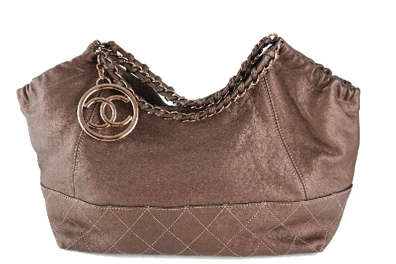 Chanel Rare Rose Gold/Bronze Calfskin Baby Coco Cabas Tote Bag