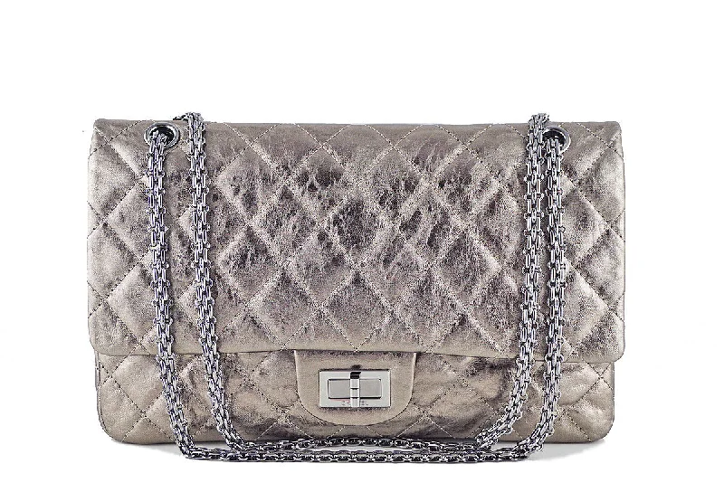 Chanel Reissue 227 Jumbo Flap, Silver Pewter Classic Bag