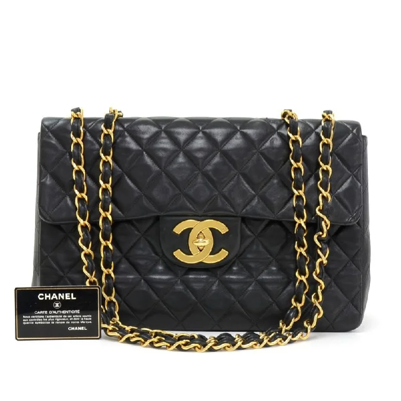 Quilted Lambskin Leather Maxi Bag