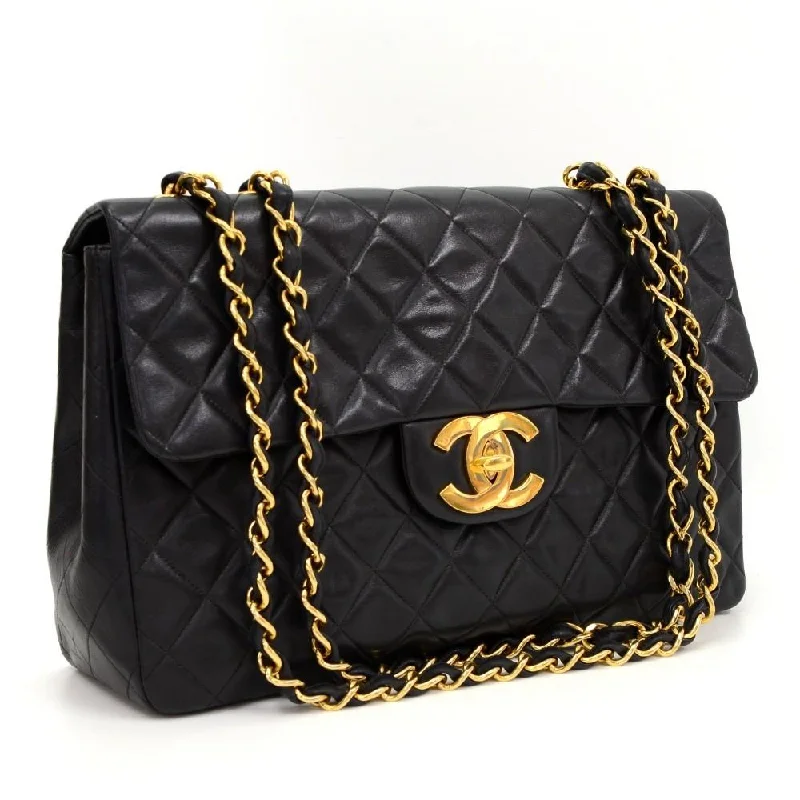 Quilted Lambskin Leather Maxi Bag