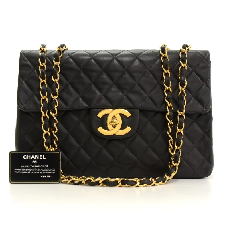 Quilted Lambskin Leather Maxi Bag