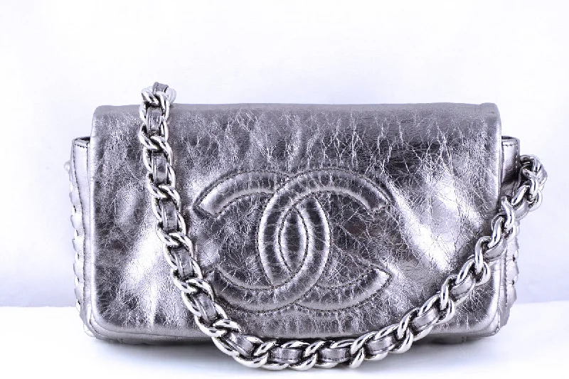 Chanel Silver Luxury Chunky Modern Chain Classic Flap Bag