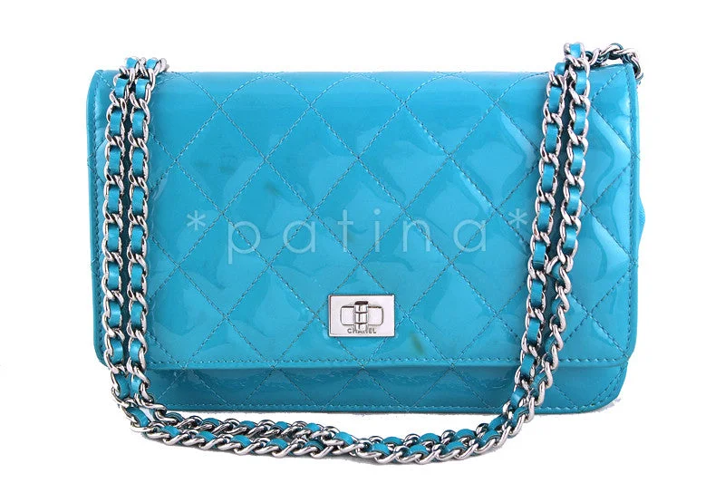 Chanel Turquoise Patent WOC Wallet on Chain Reissue Flap Classic Bag