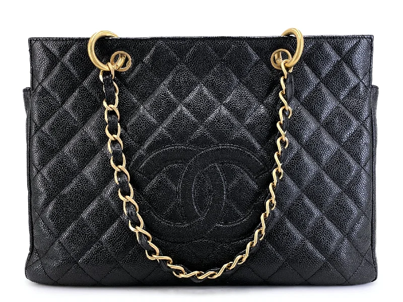 Chanel Vintage Black Caviar Original GST Grand Shopper Tote Bag 24k GHW  MKS