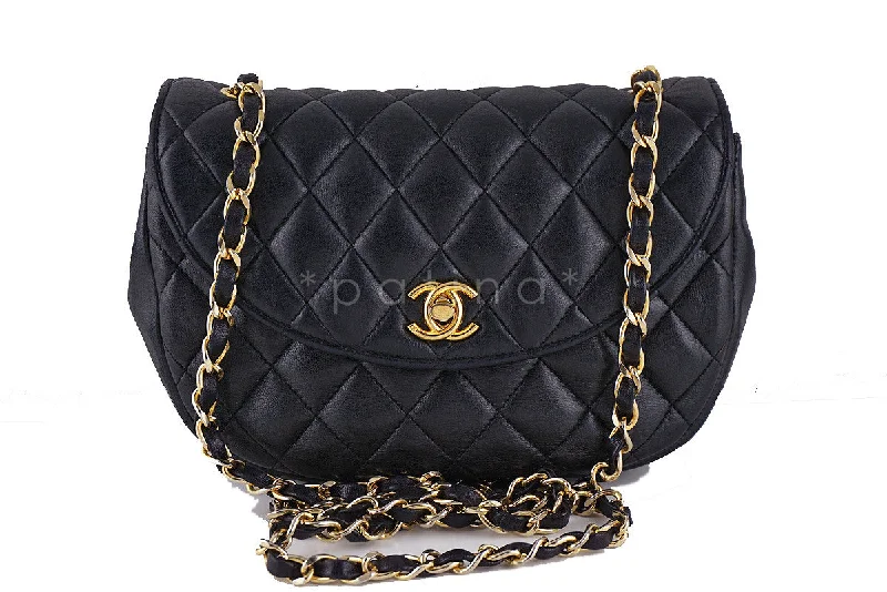 Chanel Vintage Black Rounded Classic Quilted Mini Flap Bag