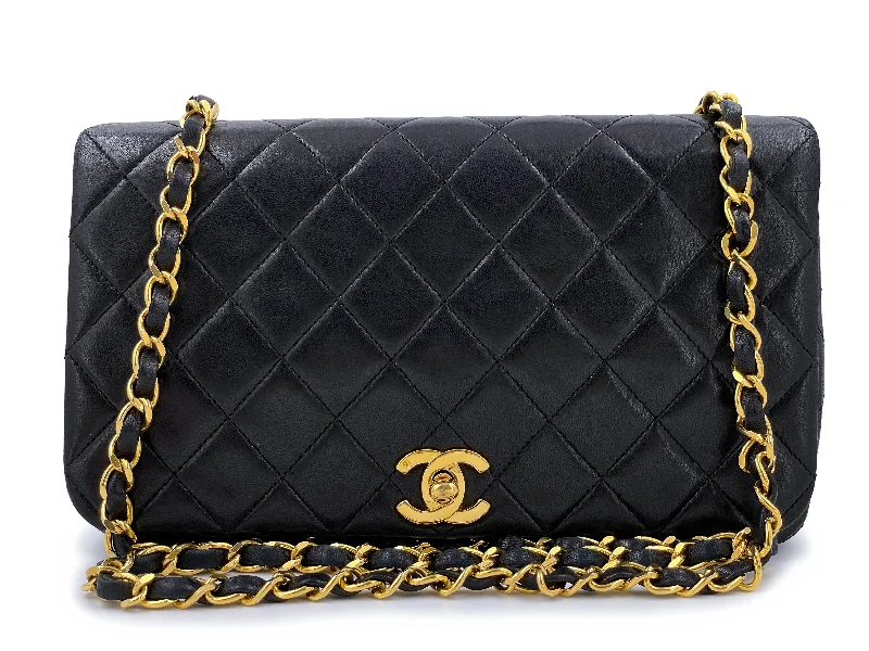 Chanel 1989 Vintage Black Timeless Quilted Full Flap Bag 24k GHW