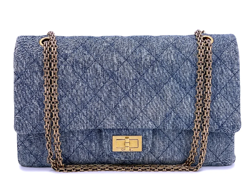 Chanel 2012 Denim Large 2.55 Reissue Double Flap Bag 227 GHW