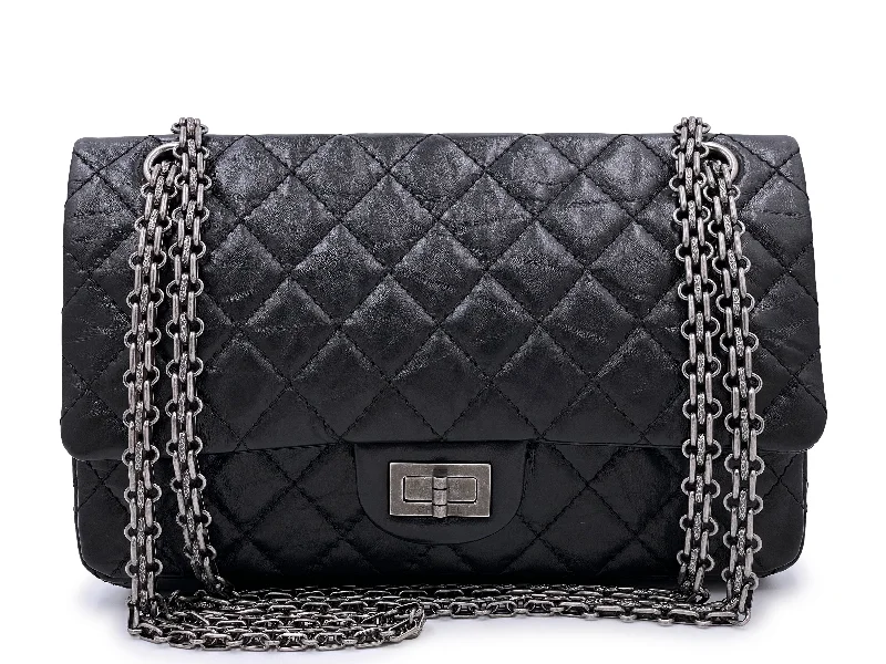 Chanel Black 2.55 Reissue Classic Double Flap Bag RHW 225