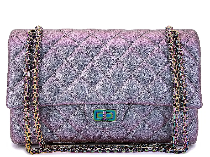 Chanel Violet Mermaid Iridescent 2.55 Reissue Classic Double Flap Bag 226 Medium