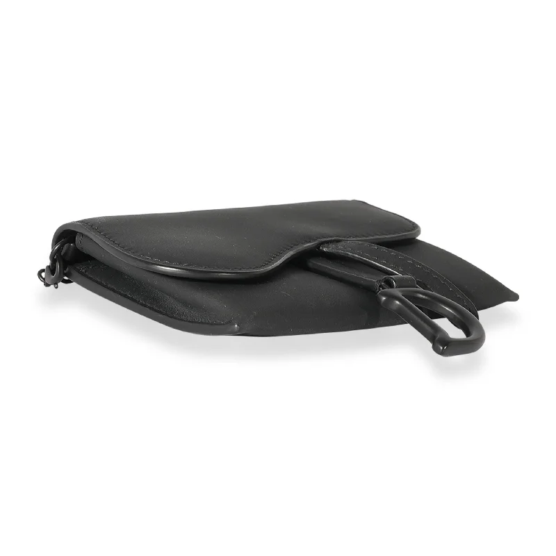 CHRISTIAN DIOR Black Ultra Matte Calfskin Saddle Belt Pouch