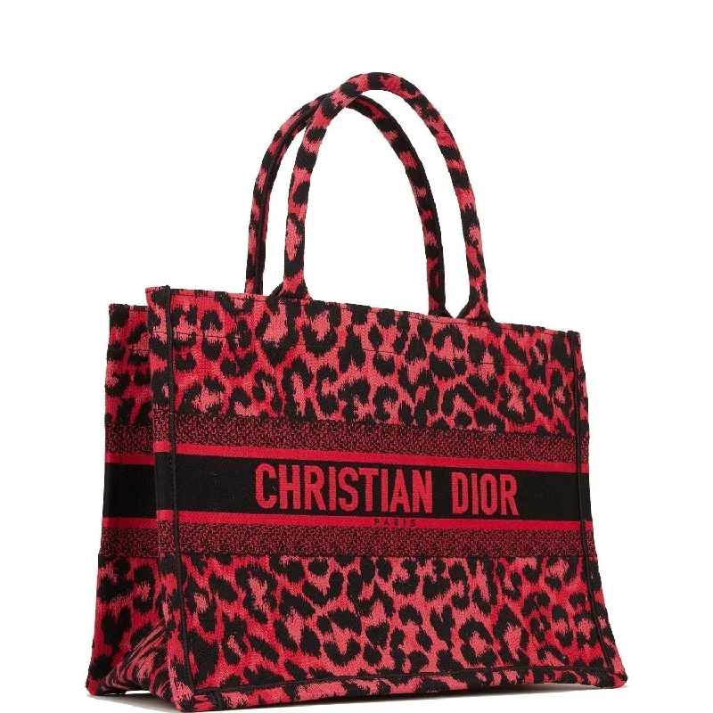 Christian Dior Book Tote Fuchsia Leopard Canvas