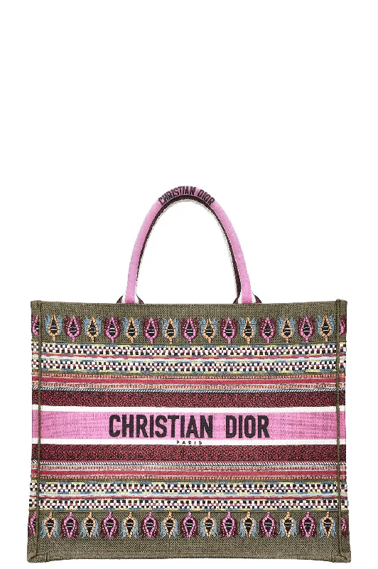 CHRISTIAN DIOR Book Tote Large Green Purple