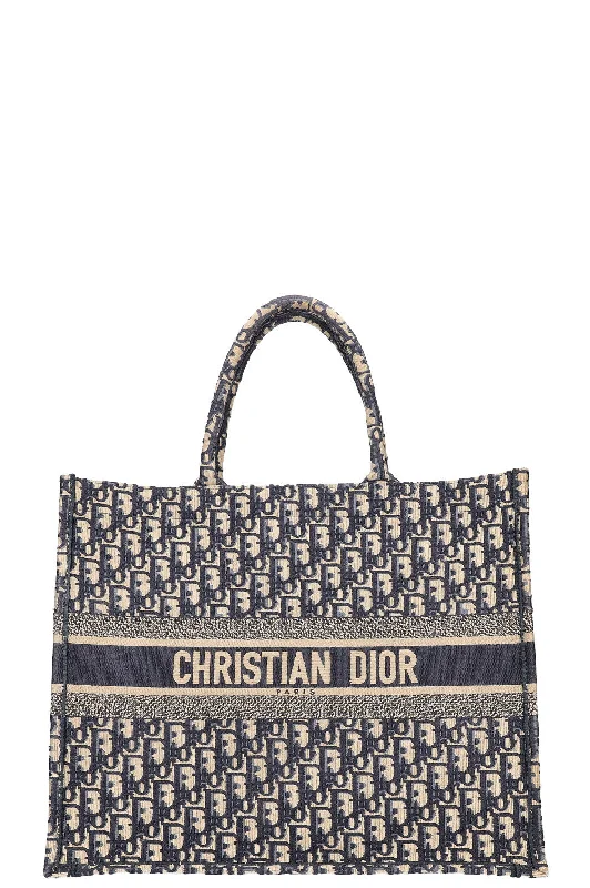 CHRISTIAN DIOR Book Tote Large Oblique Blue