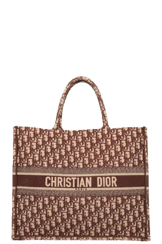 CHRISTIAN DIOR Book Tote Medium Oblique Brown