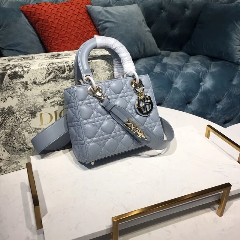 Christian Dior Small Lady My ABCBag Denim Blue Cannage