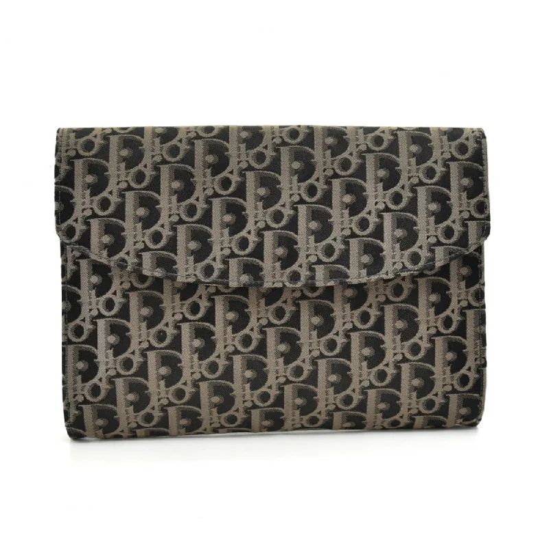 Weaved Monogram Jacquard Fabric Clutch Bag